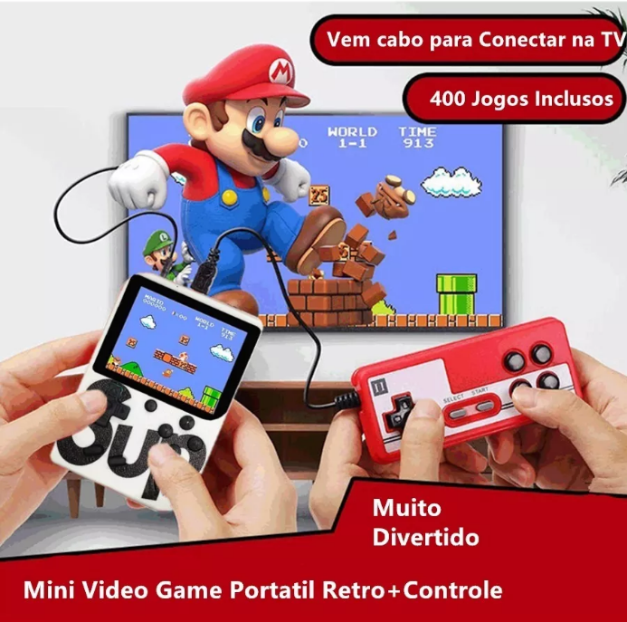 Mini Game Retrô Portatil 400 Jogos Antigos Anos 80 em Promoção é